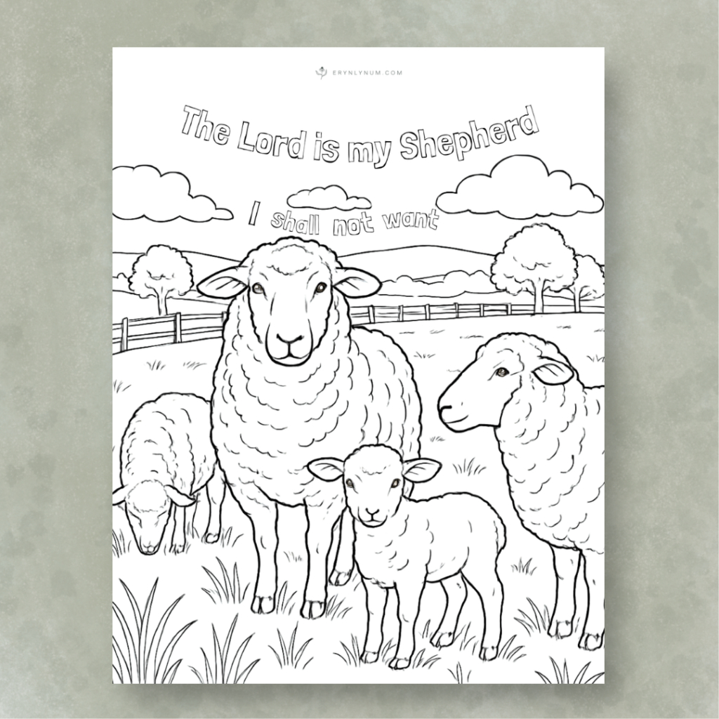 Psalm 23 For Kids in Free Printable Psalm 23 Coloring Pages