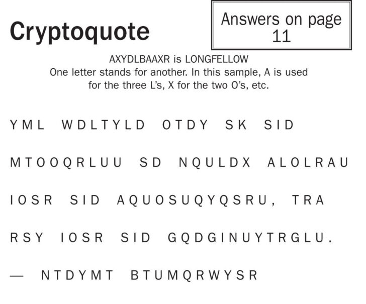 Printable Cryptoquips