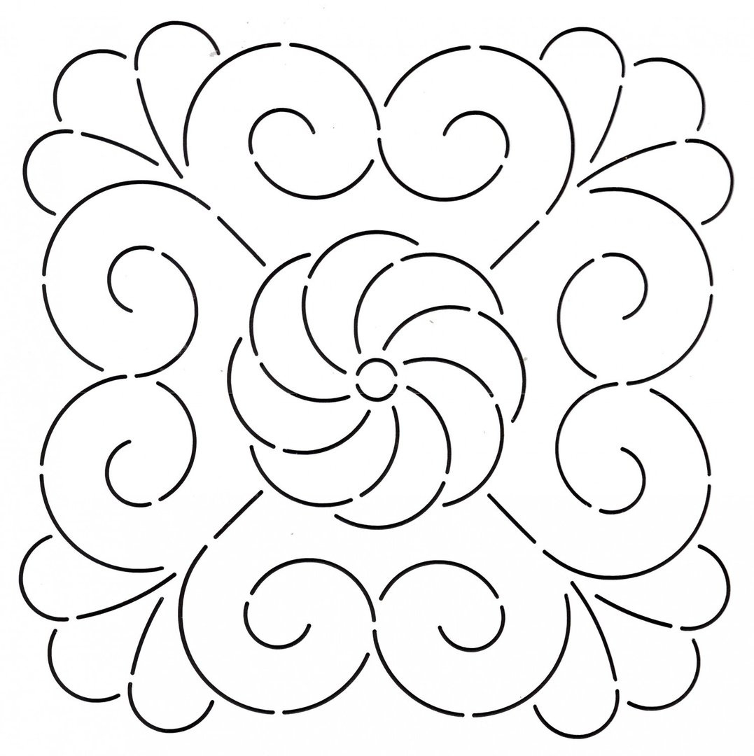 Quilt Stencil Whirl Square pertaining to Free Printable Continuous Quilting Stencils