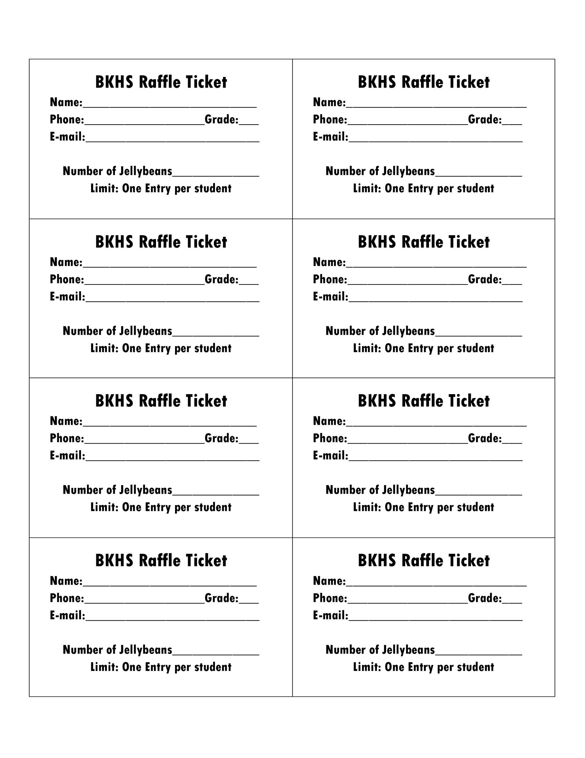Raffle Tickets Printable - Printable Party Favors in Raffle Ticket Templates Free