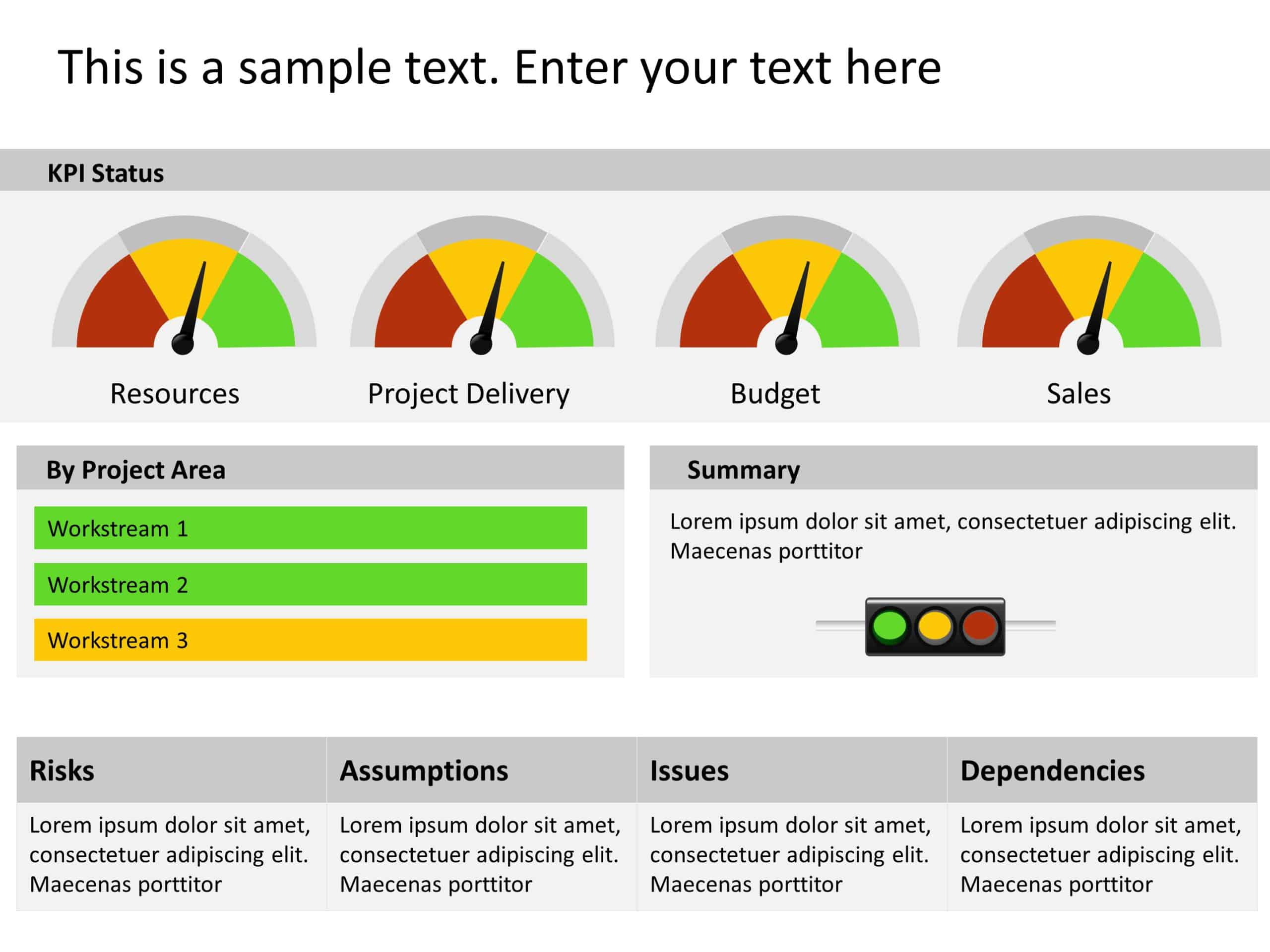 Rag Project Status Dashboard Powerpoint Template for Rag Status Template Free