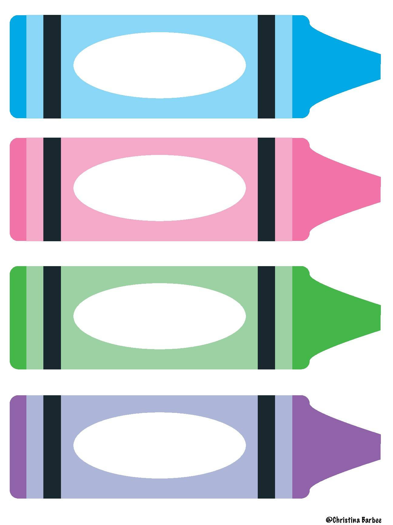 Rainbow Crayon Labelschristina Barbee | Tpt within Free Printable Crayon Labels