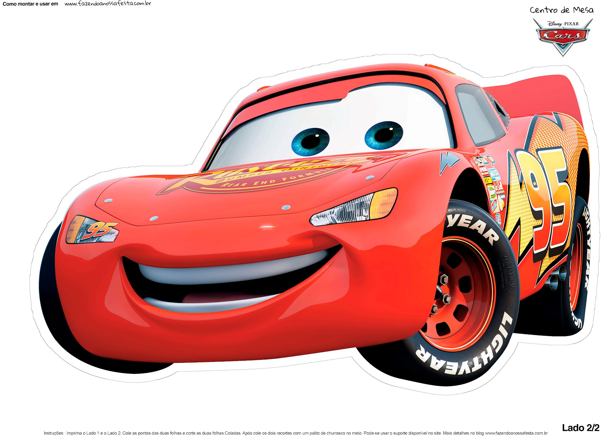 Rayo Mcqueen Of Cars: Free Printable Table Centerpiece. - Oh My in Free Printable Cars Cake Toppers
