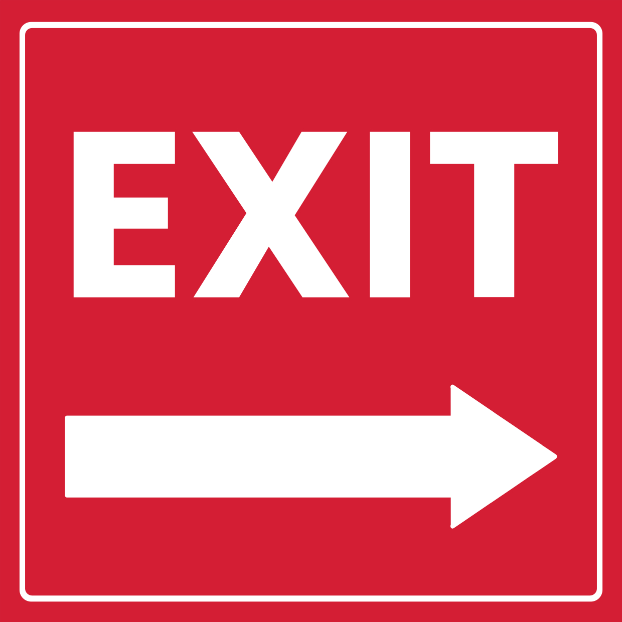 Red And White Right-Pointing Arrow Exit Sign Template | Square Signs in Exit Sign Printable Free