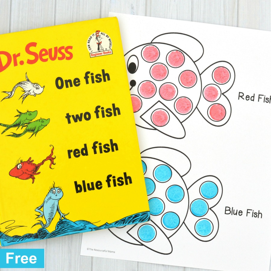 Red Fish Blue Fish Activity for One Fish Two Fish Free Printables