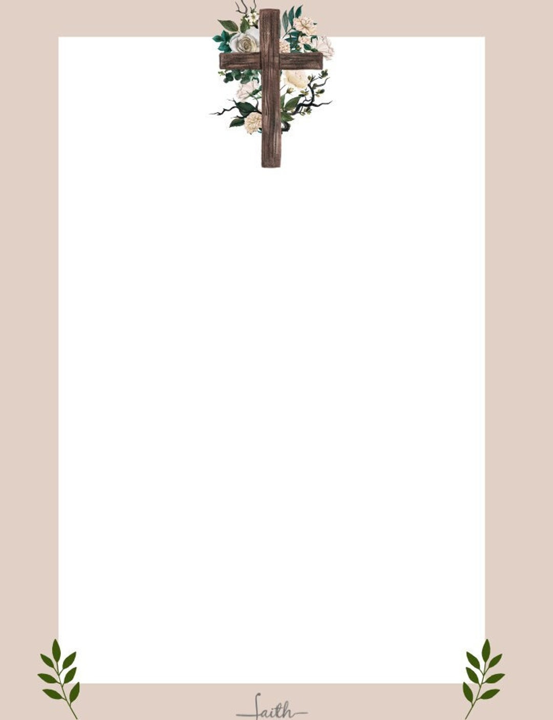 Religious Cross Border Printable Png And Pdf, Instant Download with regard to Free Printable Christian Borders