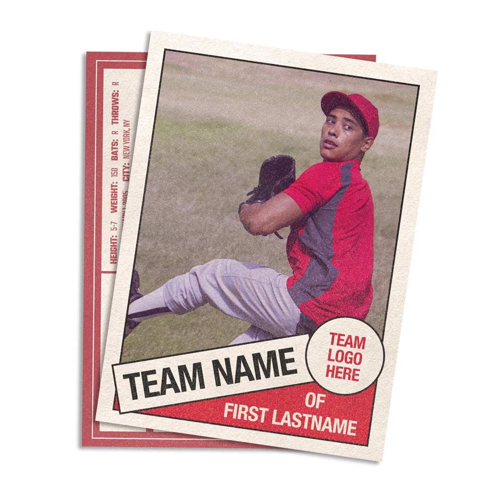 Retro 80S Baseball Card Template - Sports Card Templates for Free Printable Baseball Cards