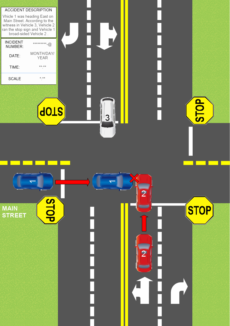 Road Accident Crossroad Template | Mydraw throughout Free Accident Scene Diagram Templates