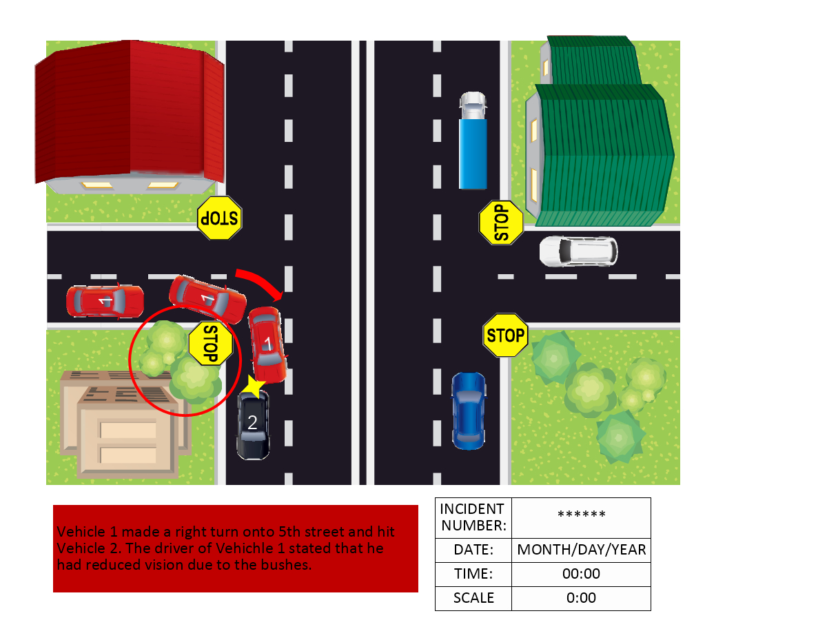 Road Accident Reconstruction Template | Mydraw in Free Accident Scene Diagram Templates