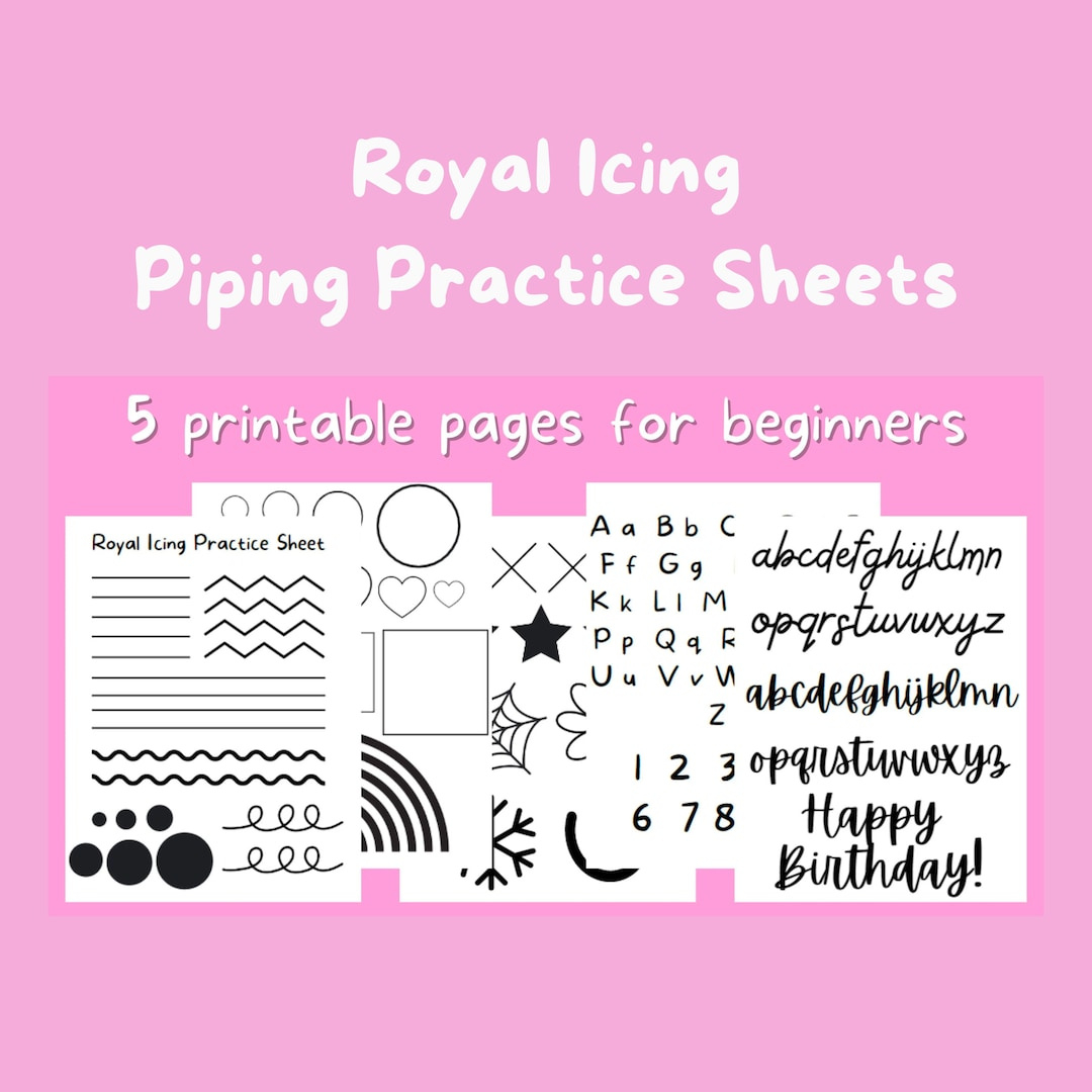 Royal Icing Practice Sheet, Printable Piping Practice Sheet throughout Template Free Printable Icing Practice Sheets