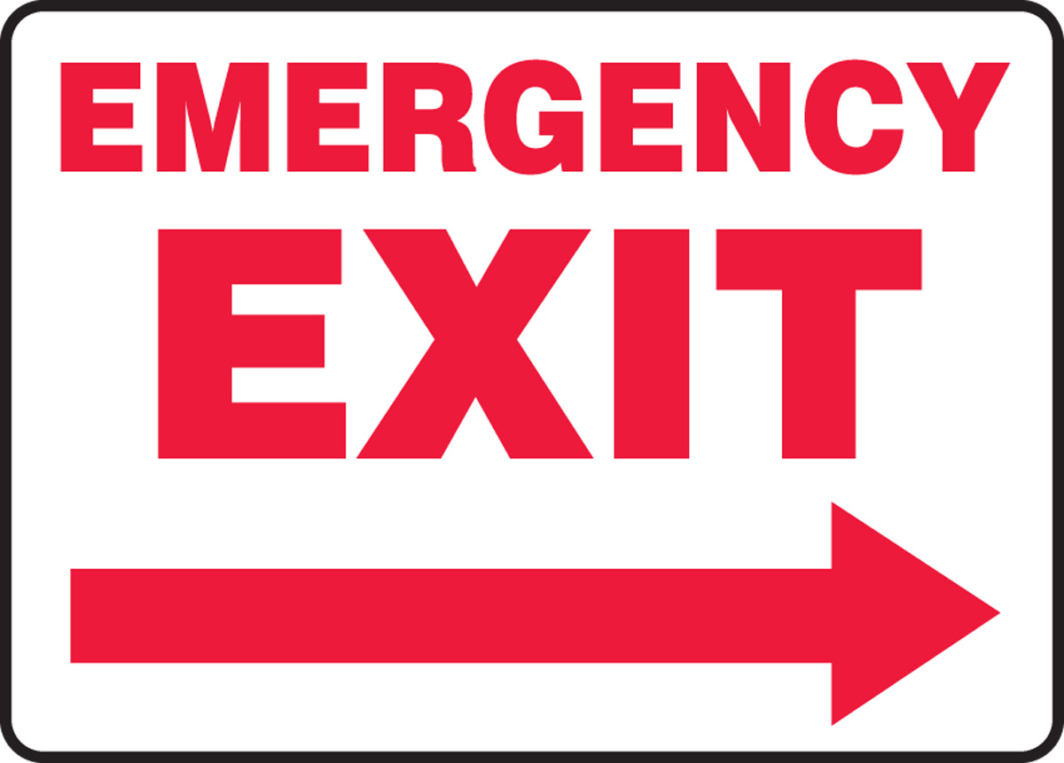 Safety Sign: Emergency Exit (Right Arrow) | Midwestern Safety with Free Printable Exit Arrow Sign