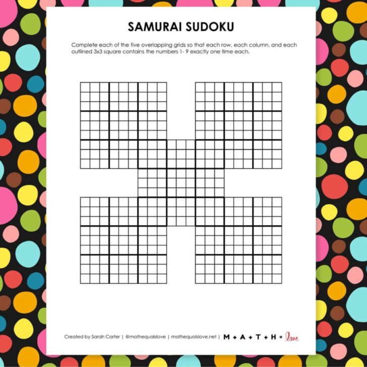 Free Printable Samurai Sudoku Puzzles