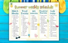Sanity-Saving Summer Schedule Printable For Kids intended for Free Summer Camp Schedule Template