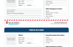 Save Form Children Child Id Card – Fill Online, Printable in Free Emergency Card Template