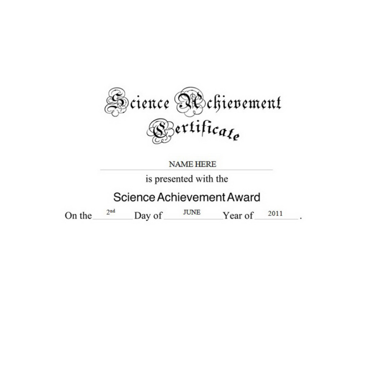 Free Science Award Templates