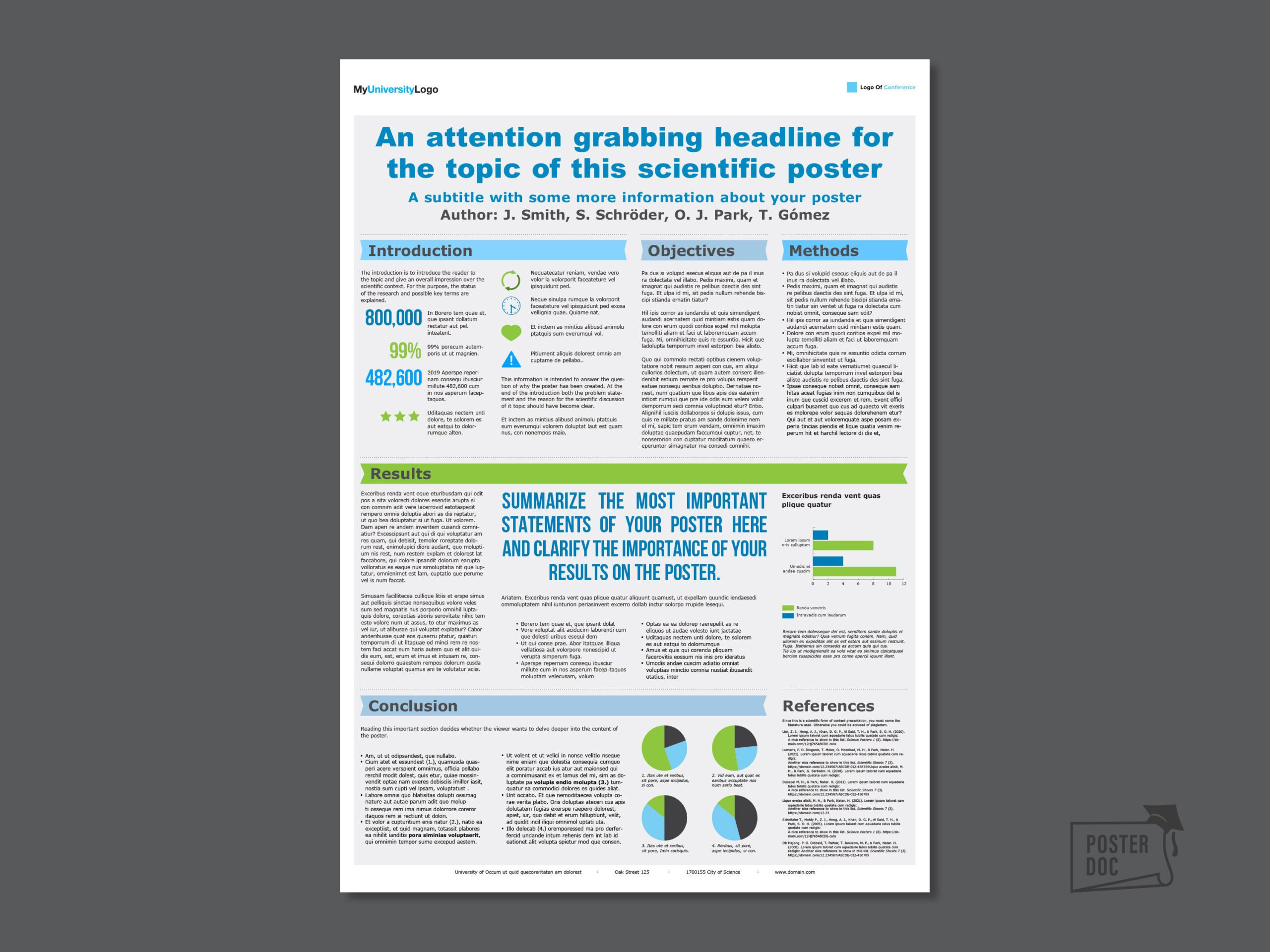 Scientific Poster Powerpoint Template - Din A0 Portrait Format - Etsy intended for A0 Portrait Poster Template Free Download