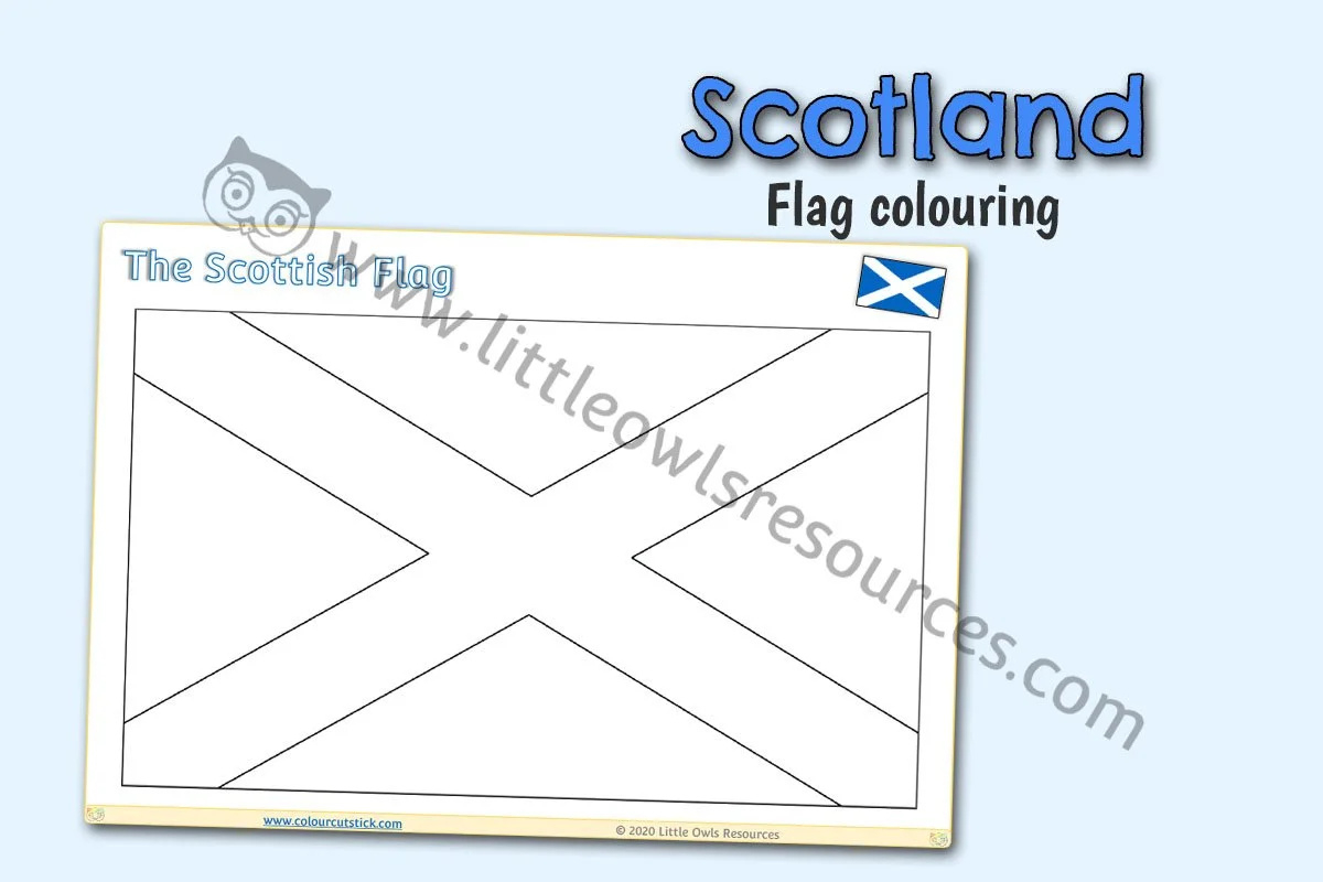 Scottish Flag (Saltire) Colouring &amp;amp; Craft Activity Sheet | Eyfs intended for Free Printable Scotland Flag