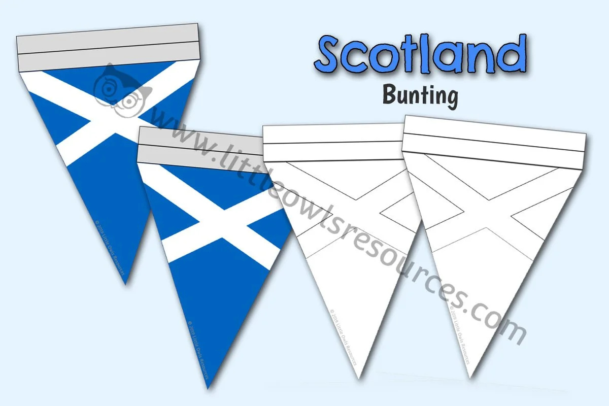 Scottish Flag/Saltire Display Bunting | Eyfs &amp;amp; Ks1 (Includes for Free Printable Scotland Flag