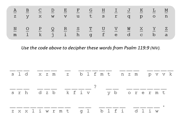 Free Printable Bible Cryptograms with Answers