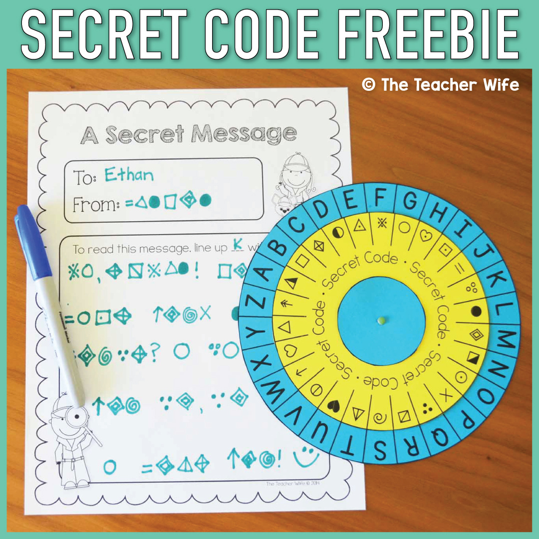 Secret Code Freebie - The Teacher Wife throughout Free Secret Code Printables
