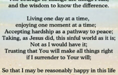 Serenity Prayer – Courageous Christian Father pertaining to Free Serenity Prayer Printable