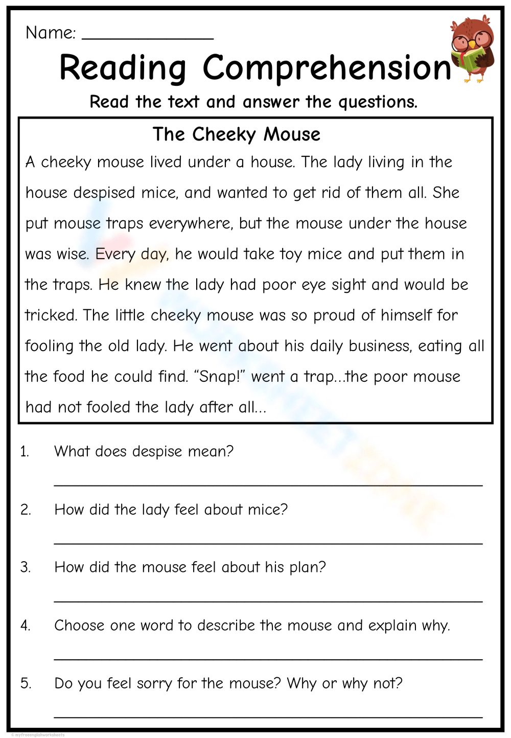Short Story Worksheets &amp;amp; Printable intended for Free Printable Short Stories with Comprehension Questions