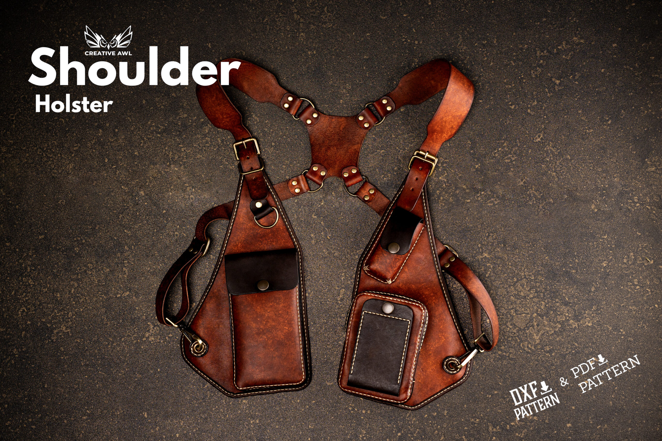 Shoulder Holster [Pdf &amp;amp; Dxf Pattern] - Creative Awl Studio pertaining to Free Printable Holster Design Templates