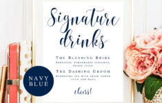 Signature Drink Sign Download Editable Template Navy Wedding with regard to Free Printable Signature Drink Sign