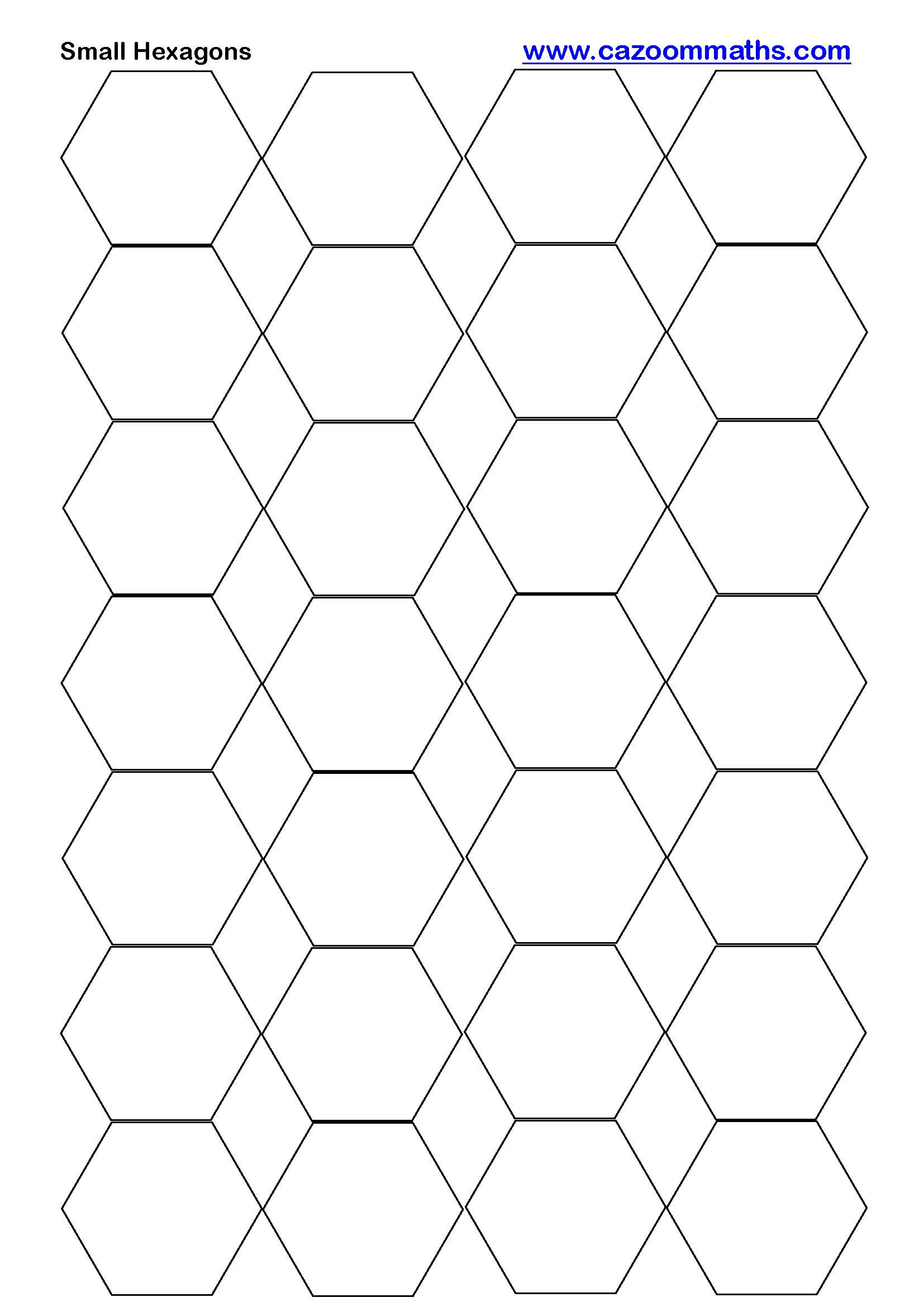 Small Hexagons Printable | Free Teaching Resources with Free Printable Hexagon Shapes