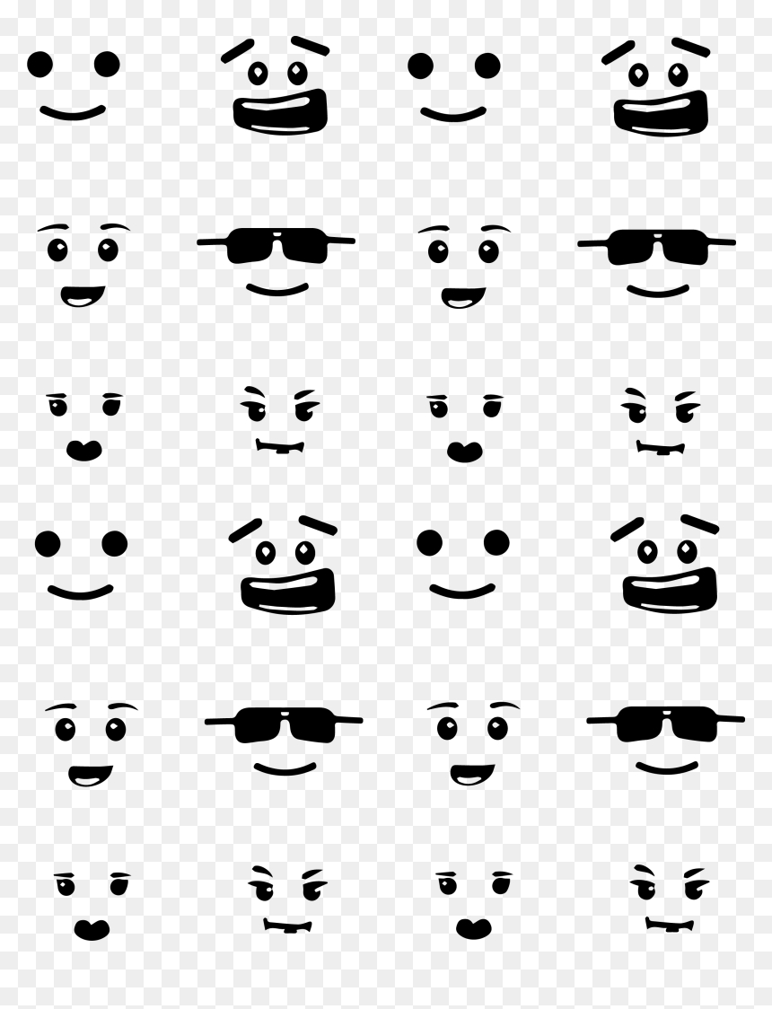 Small Lego Faces - Lego Faces Black And White, Hd Png Download - Vhv throughout Lego Face Template Free