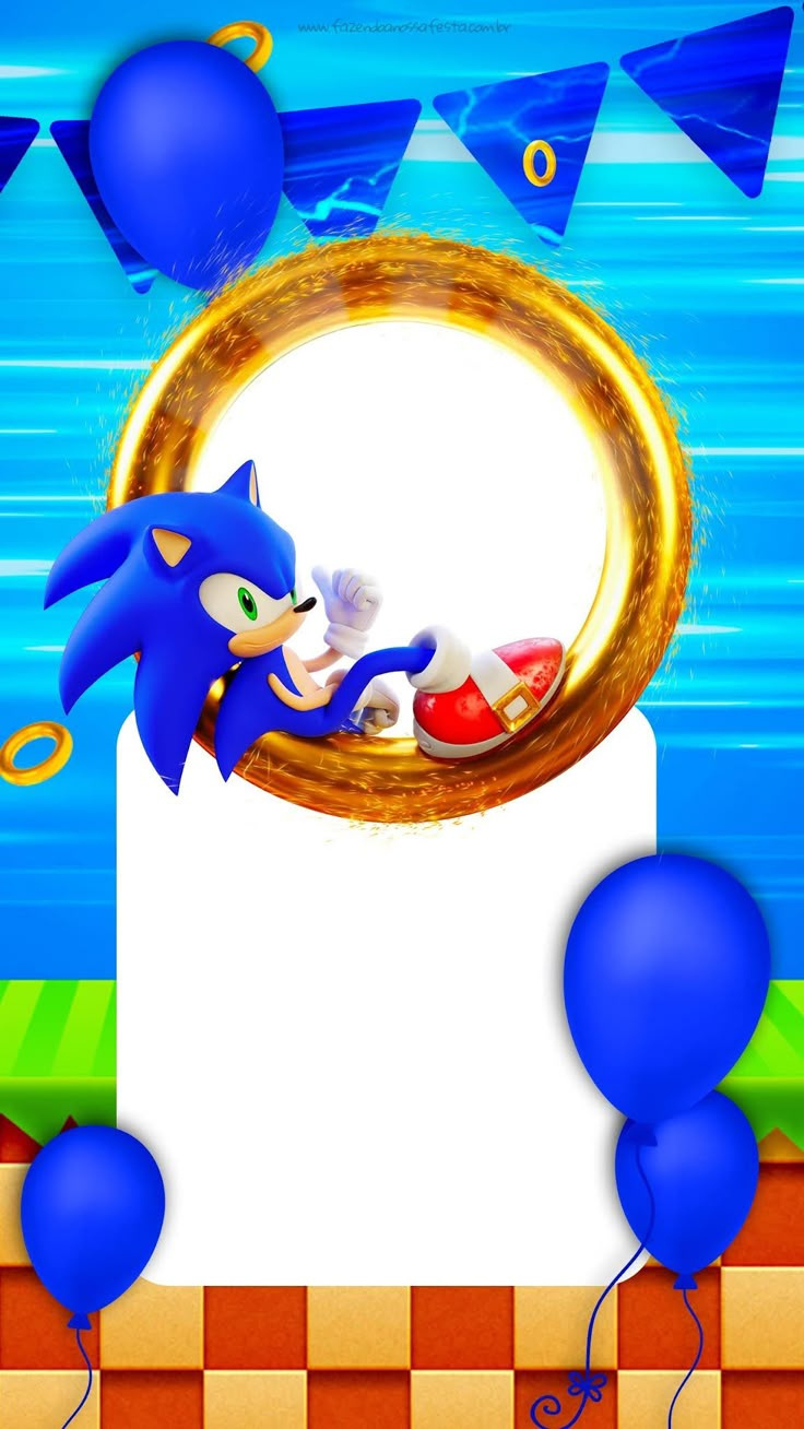 Sonic Party: Free Printable Invitations. within Free Printable Sonic The Hedgehog Party Invitations