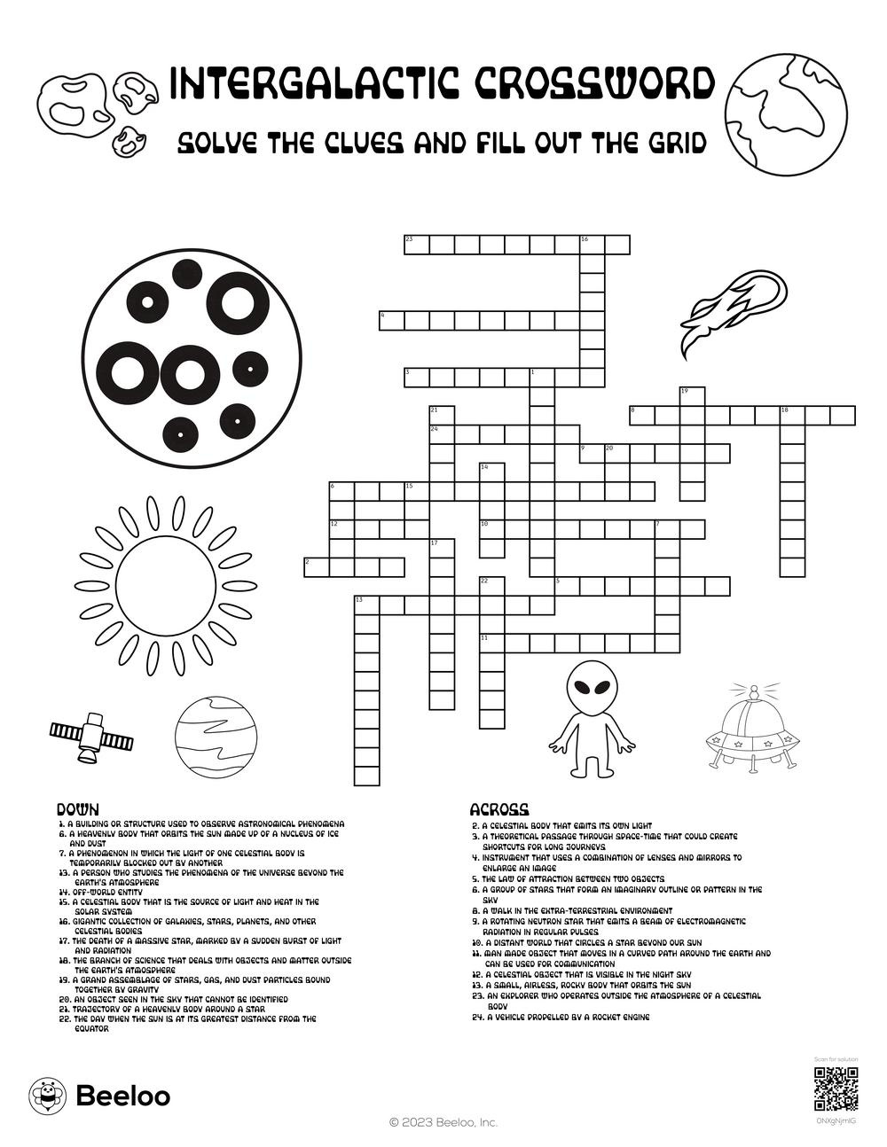 Space-Themed Crossword Puzzles • Beeloo Printable Crafts And pertaining to Free Printable Themed Crosswords