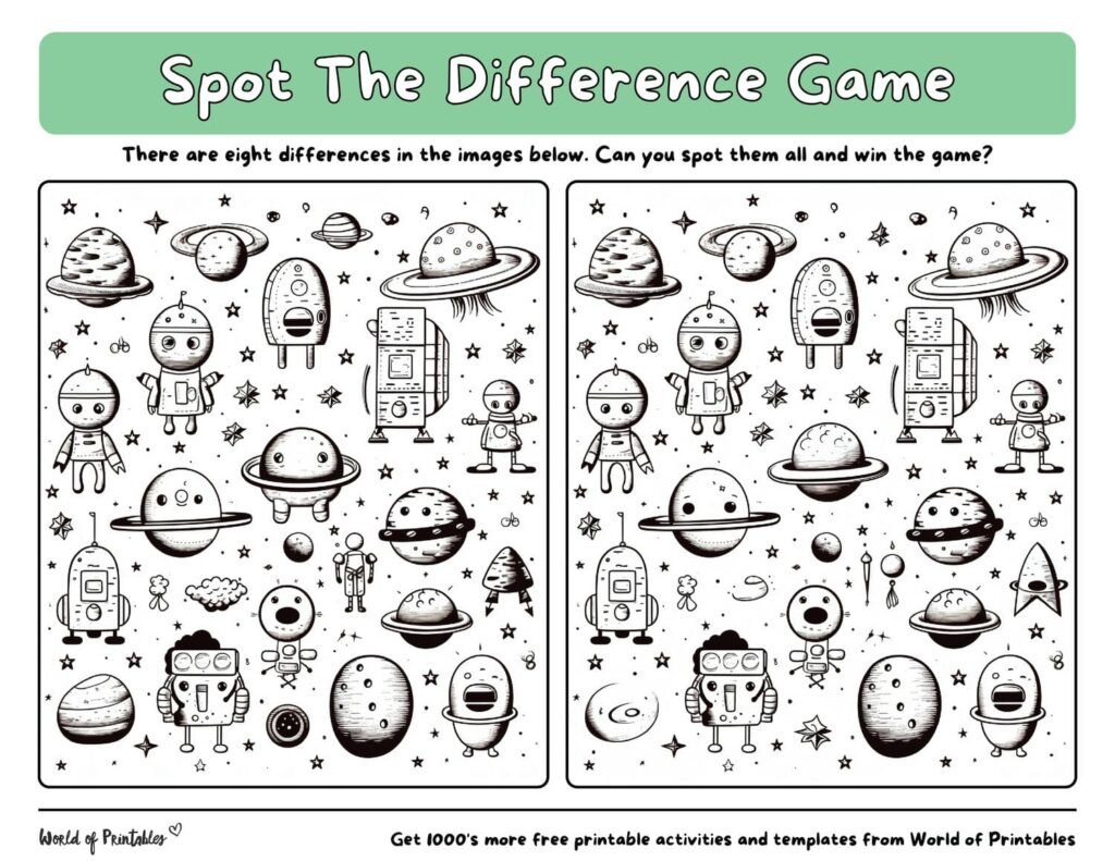 Spot The Difference - 100 Games To Print &amp;amp; Play! - World Of Printables within Free Printable Spot The Difference For Elderly