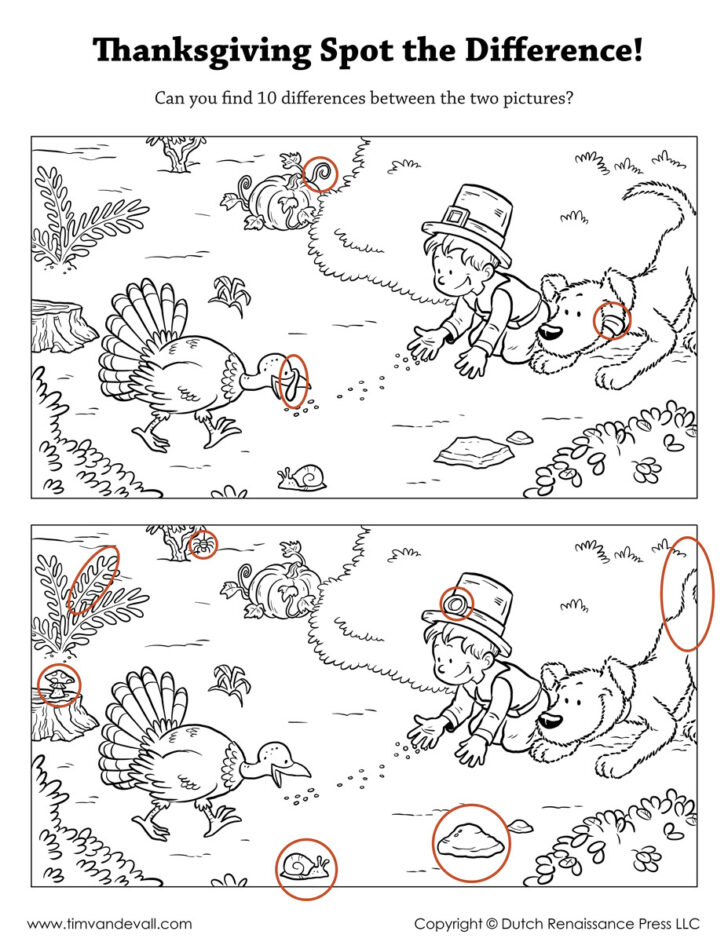 Free Printable Spot the Difference For Elderly