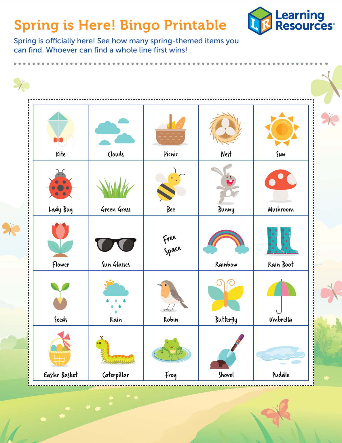 Spring Bingo Printable! within Spring Bingo Free Printable