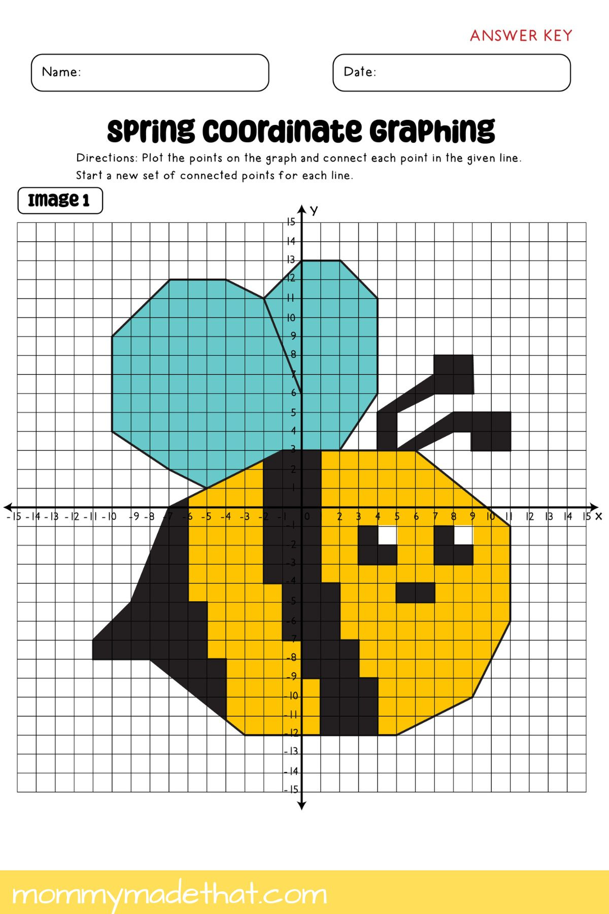 Spring Coordinate Graphing Mystery Pictures (Free Printables) inside Free Coordinate Graphing Hidden Pictures Printable