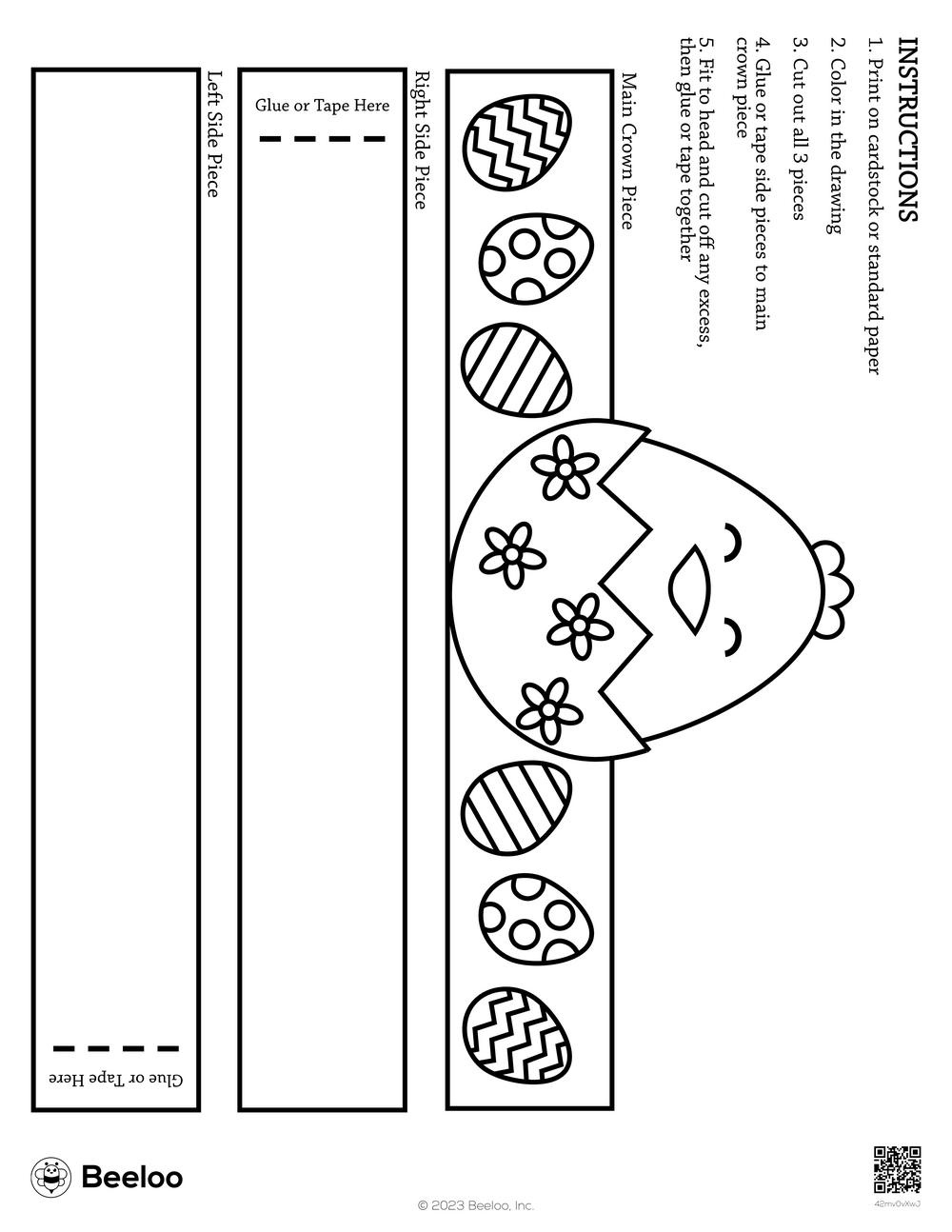 Springtime Easter-Themed Paper Hats • Beeloo Printable Crafts And in Free Printable Easter Hats