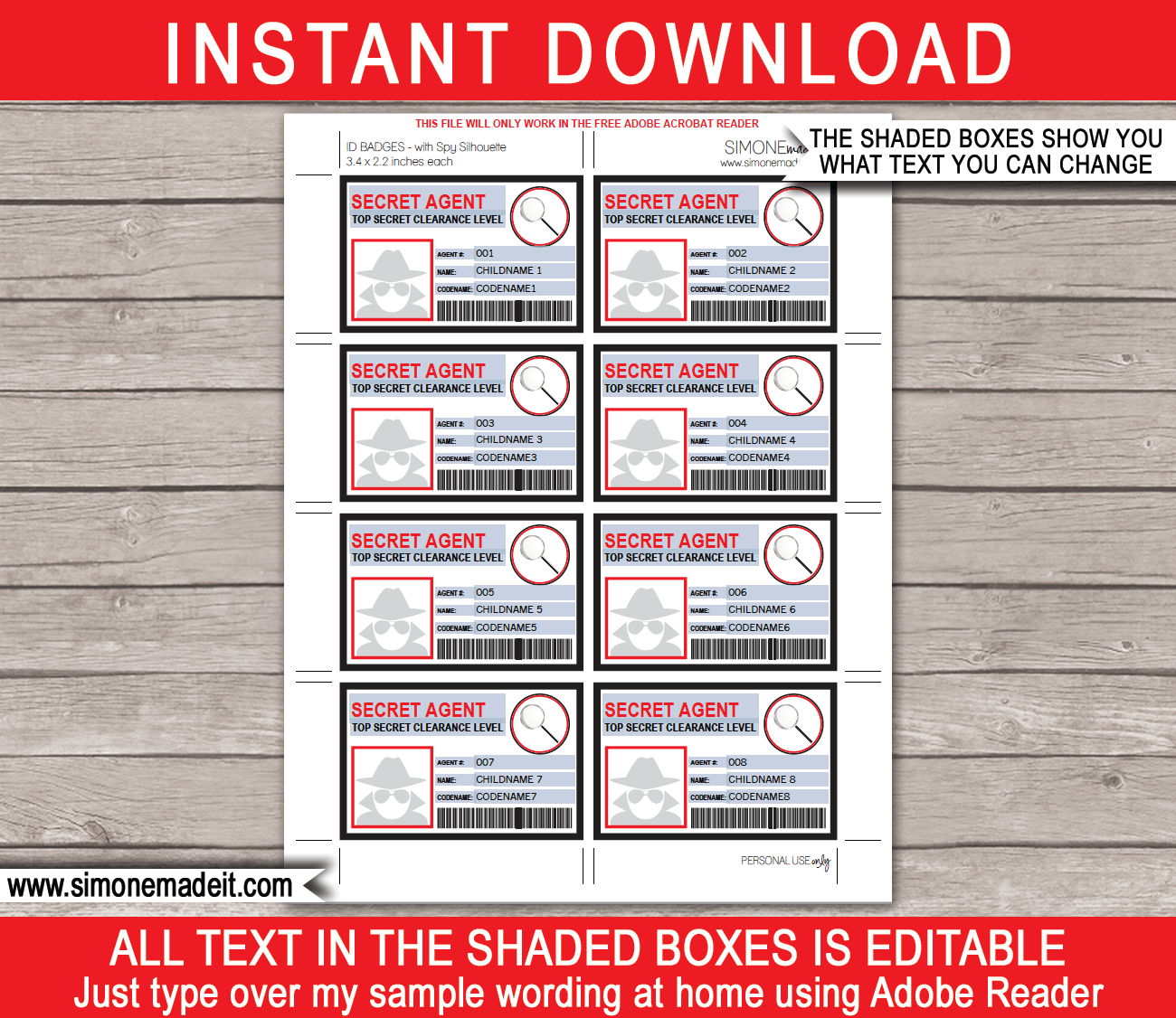 Spy Or Secret Agent Badge Template - Red pertaining to Free Printable Spy Badges