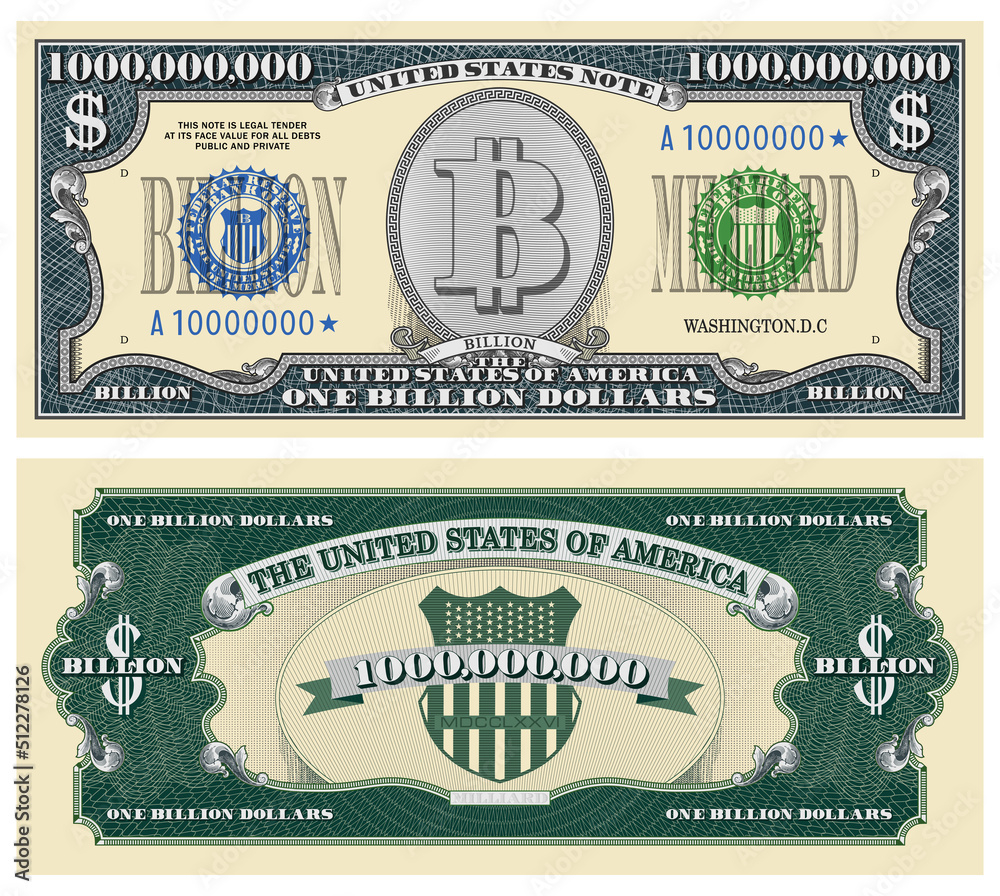Stock-Vektorgrafik „Vector Fictional Template Obverse And Reverse with Printable One Million Dollar Bill