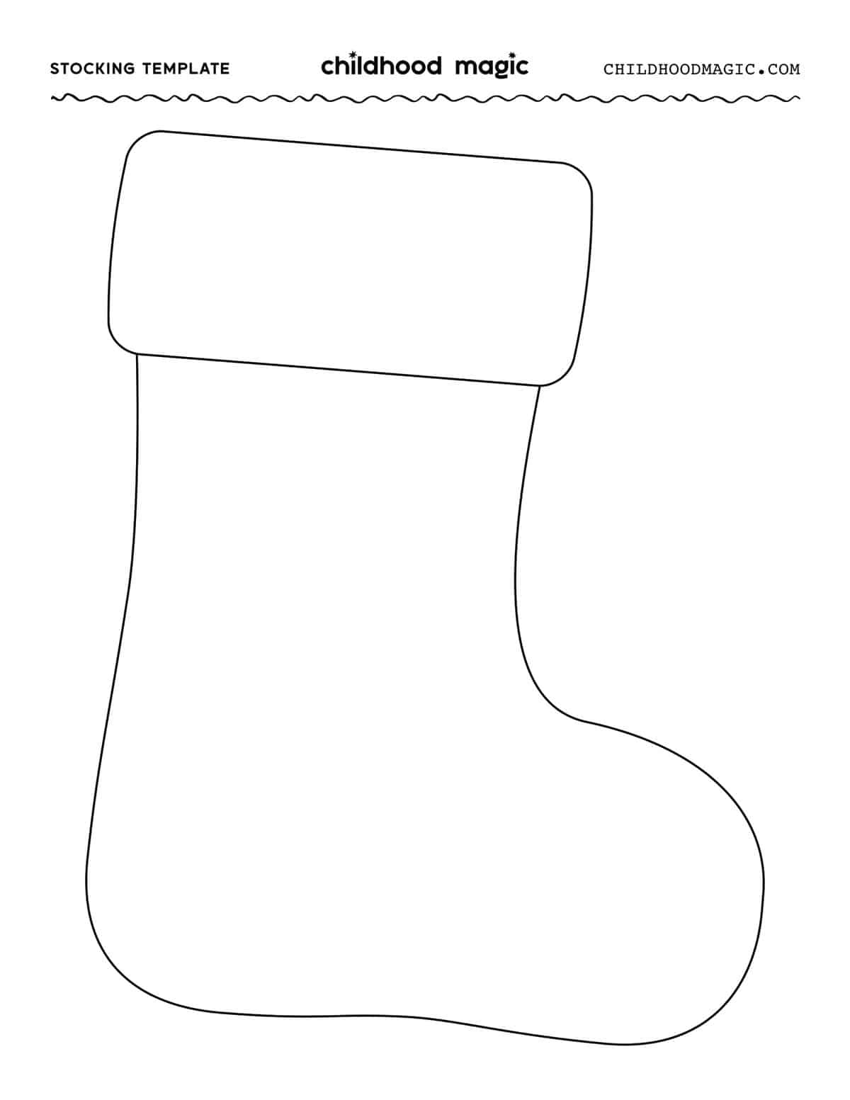 Stocking Template - Free Printable - Childhood Magic throughout Free Christmas Stocking Printable