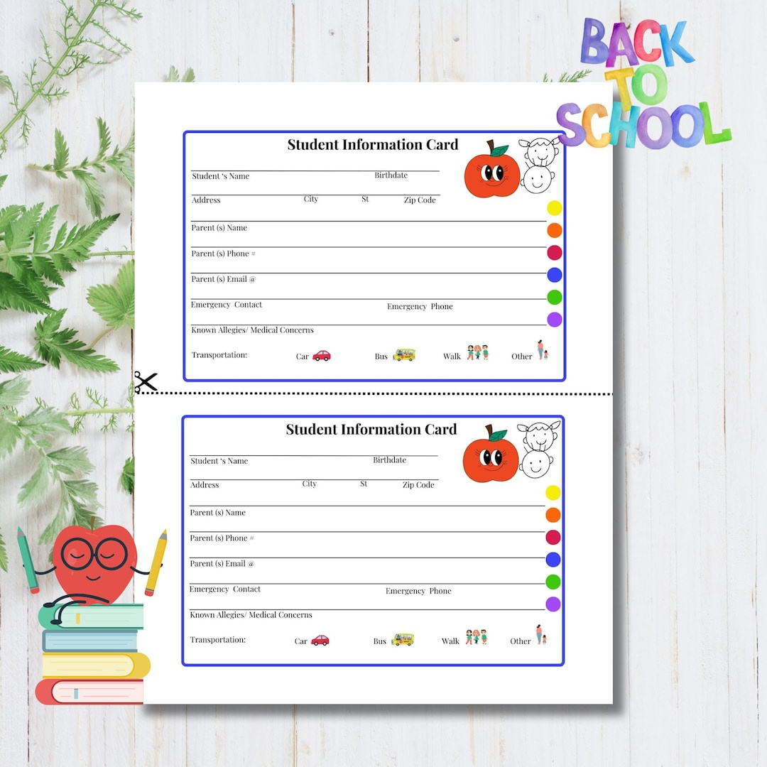 Studenteninformationskarte Bearbeitbare Canva Vorlage | Druckbare with regard to Free Printable Student Information Cards