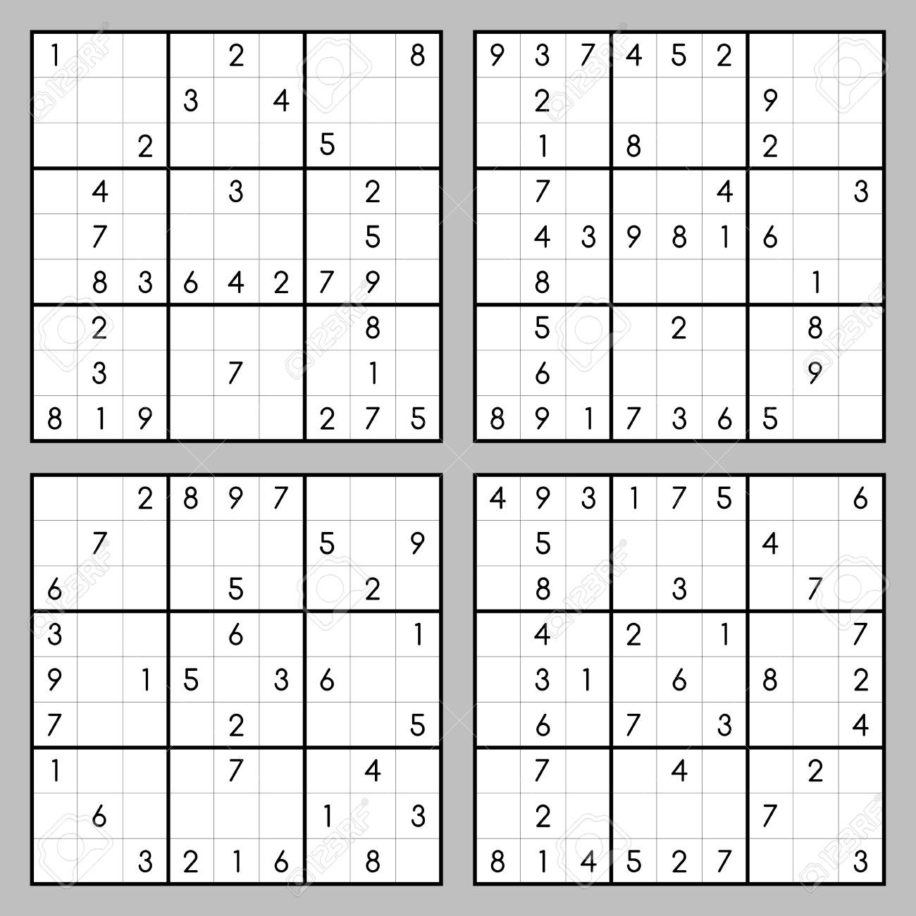 Sudoku Game Vector Set Forming A B C D Letters Royalty Free Svg inside Free Printable Alphabet Sudoku Puzzles