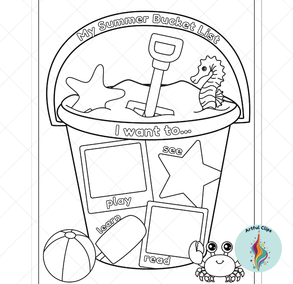 Summer Bucket List Template Set: Fun, End Of Year Activity in Free Printable Bucket Template
