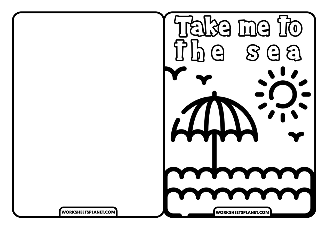 Summer Cards For Coloring - Worksheets Planet pertaining to Free Printable Summer Cards