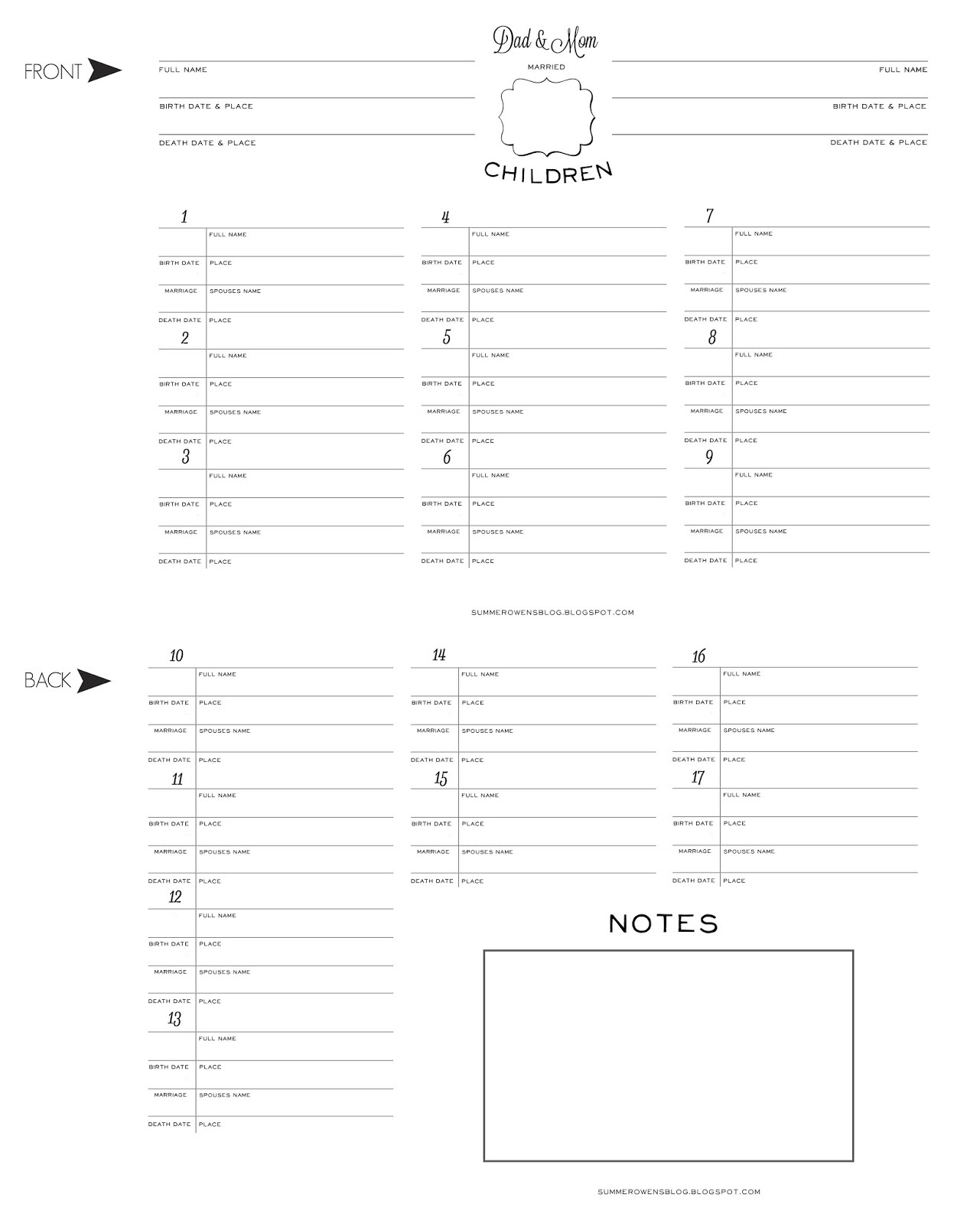 Summer Owens: Free Printable - Family Group Sheet, Family Group with regard to Family Group Sheet Printable Free