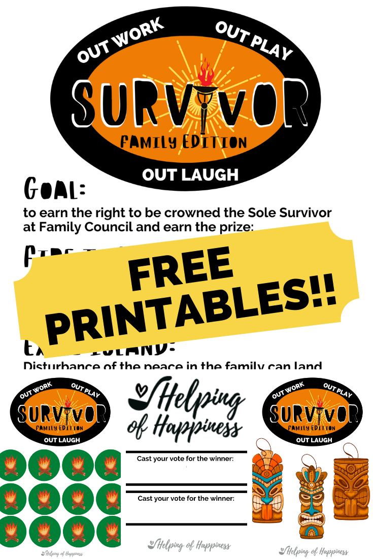 Survivor Family Edition! — Helping Of Happiness in Free Survivor Printables