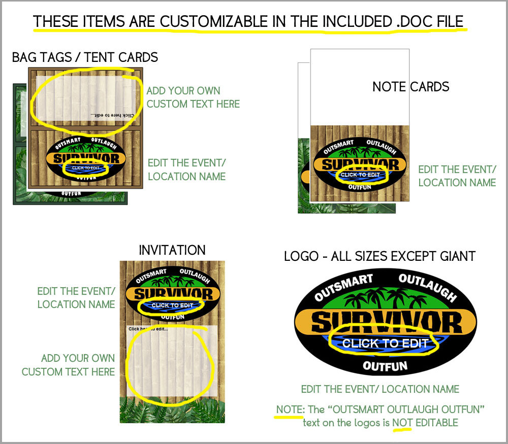 Survivor Party Printables | Chica And Jo within Free Survivor Printables