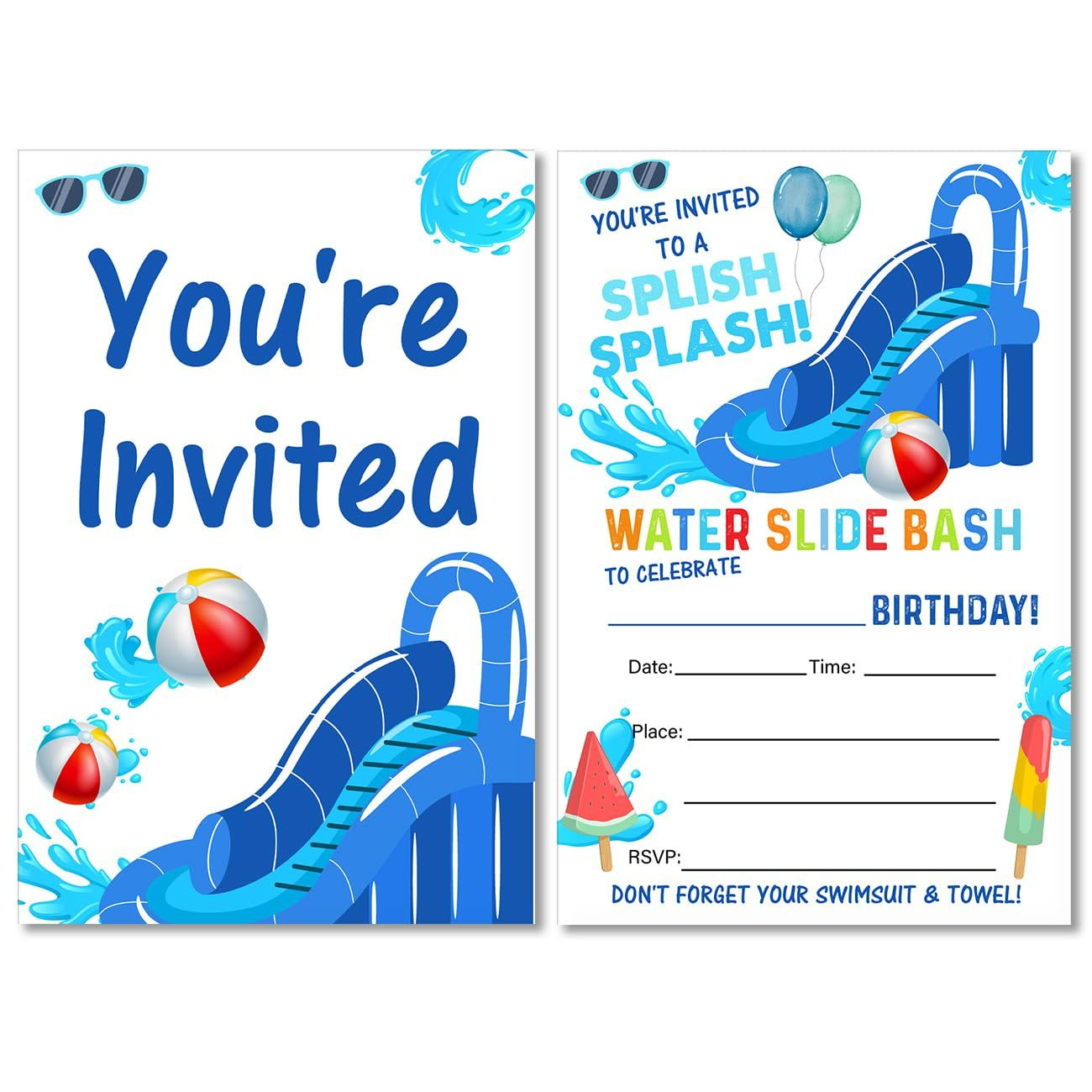 Swimming Pool Party Invitations - Shop On Pinterest throughout Free Printable Water Slide Invitations
