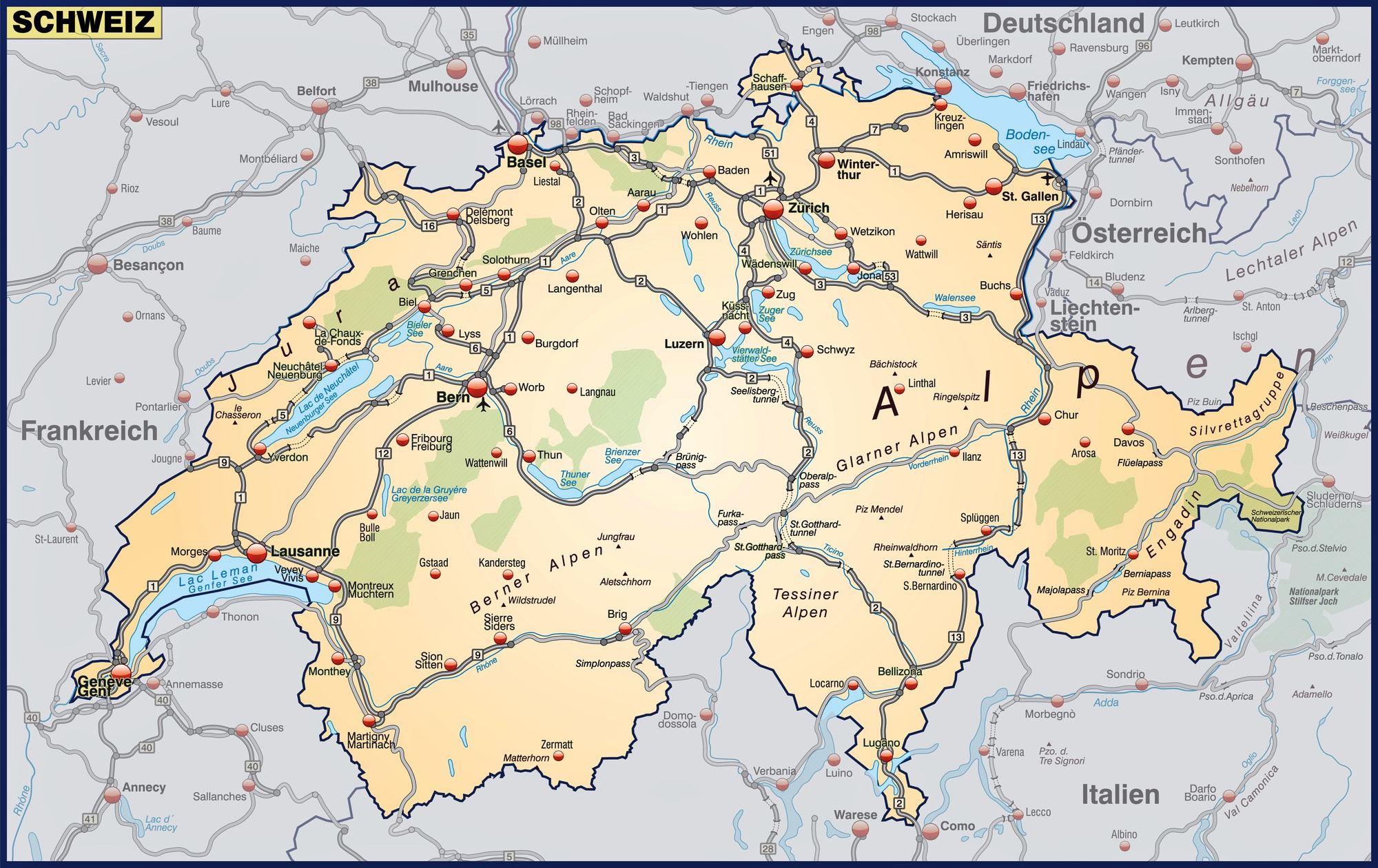 Switzerland Maps | Printable Maps Of Switzerland For Download with regard to Free Printable Map of Switzerland