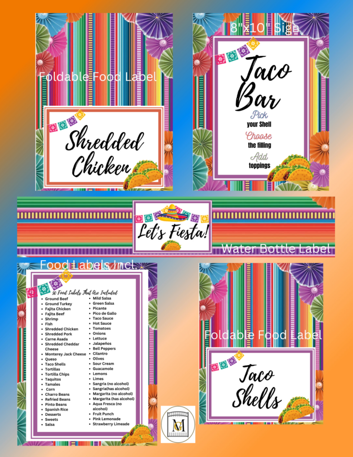 Free Printable Taco Bar Labels